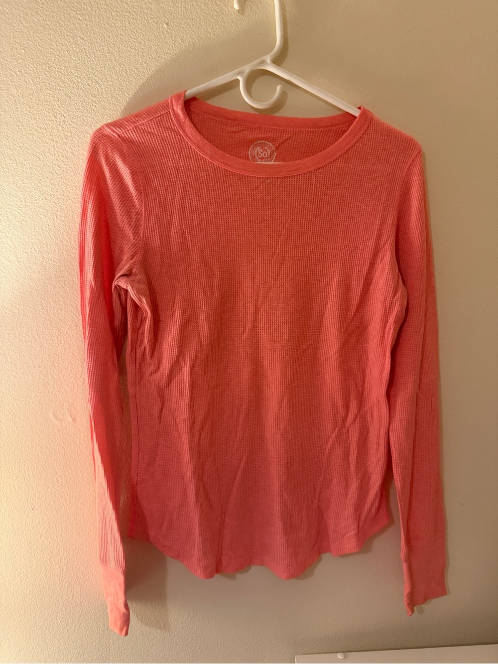 SO Coral Long Sleeve Ribbed Tee